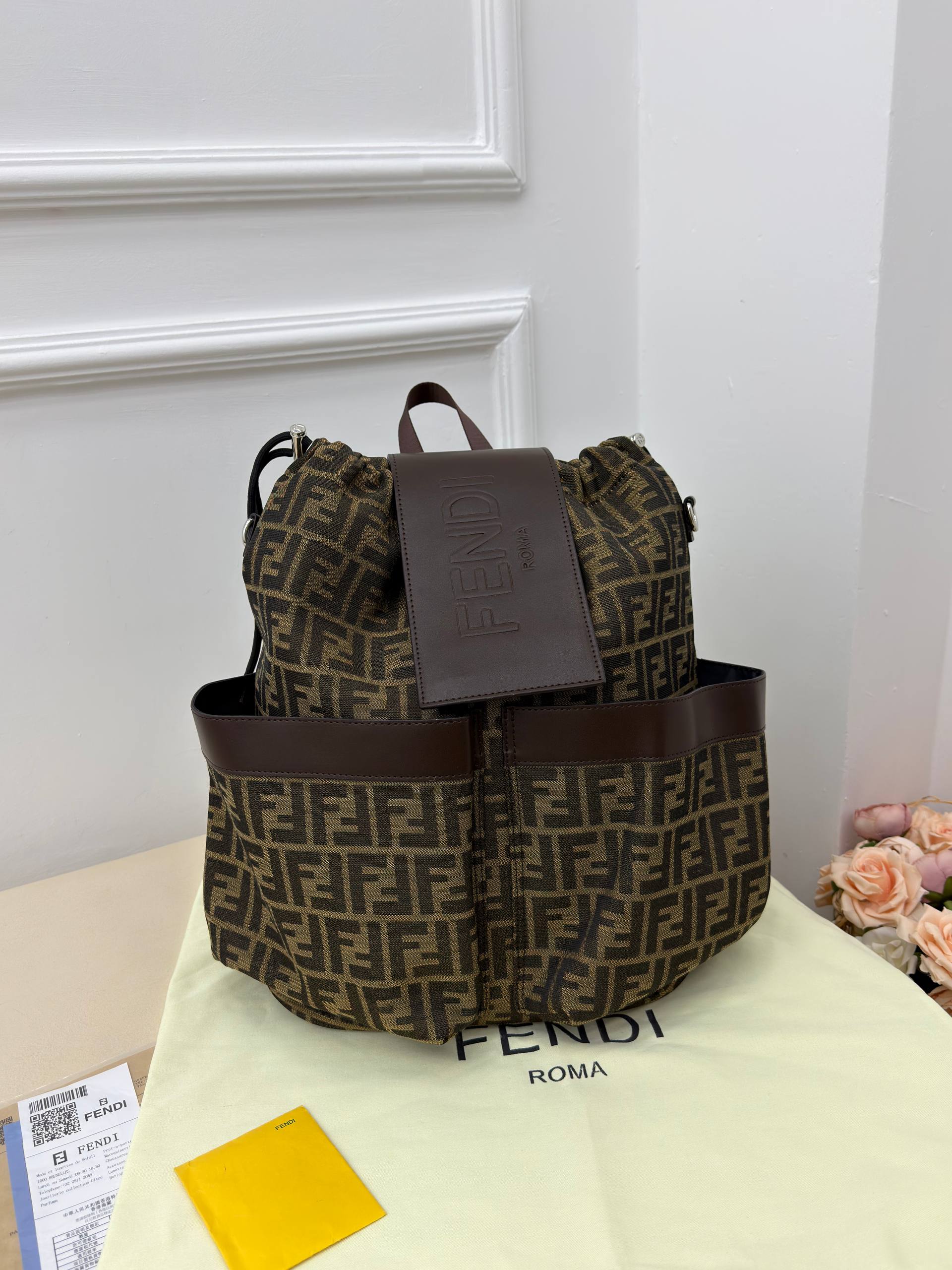 Fendi Strike Large FF Jacquard Backpack