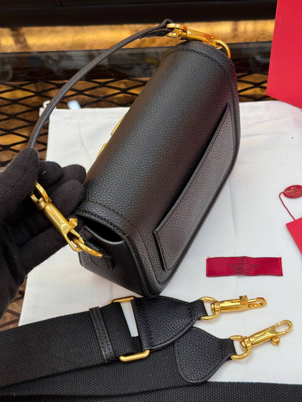 Valentino Garavani Alltime Shoulder Bag in Grainy Calfskin