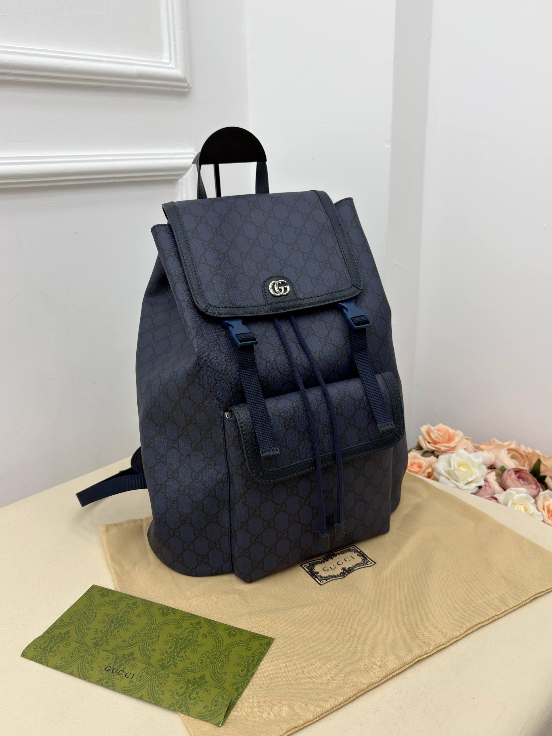 Gucci Ophidia Large GG Backpack Blue/Black