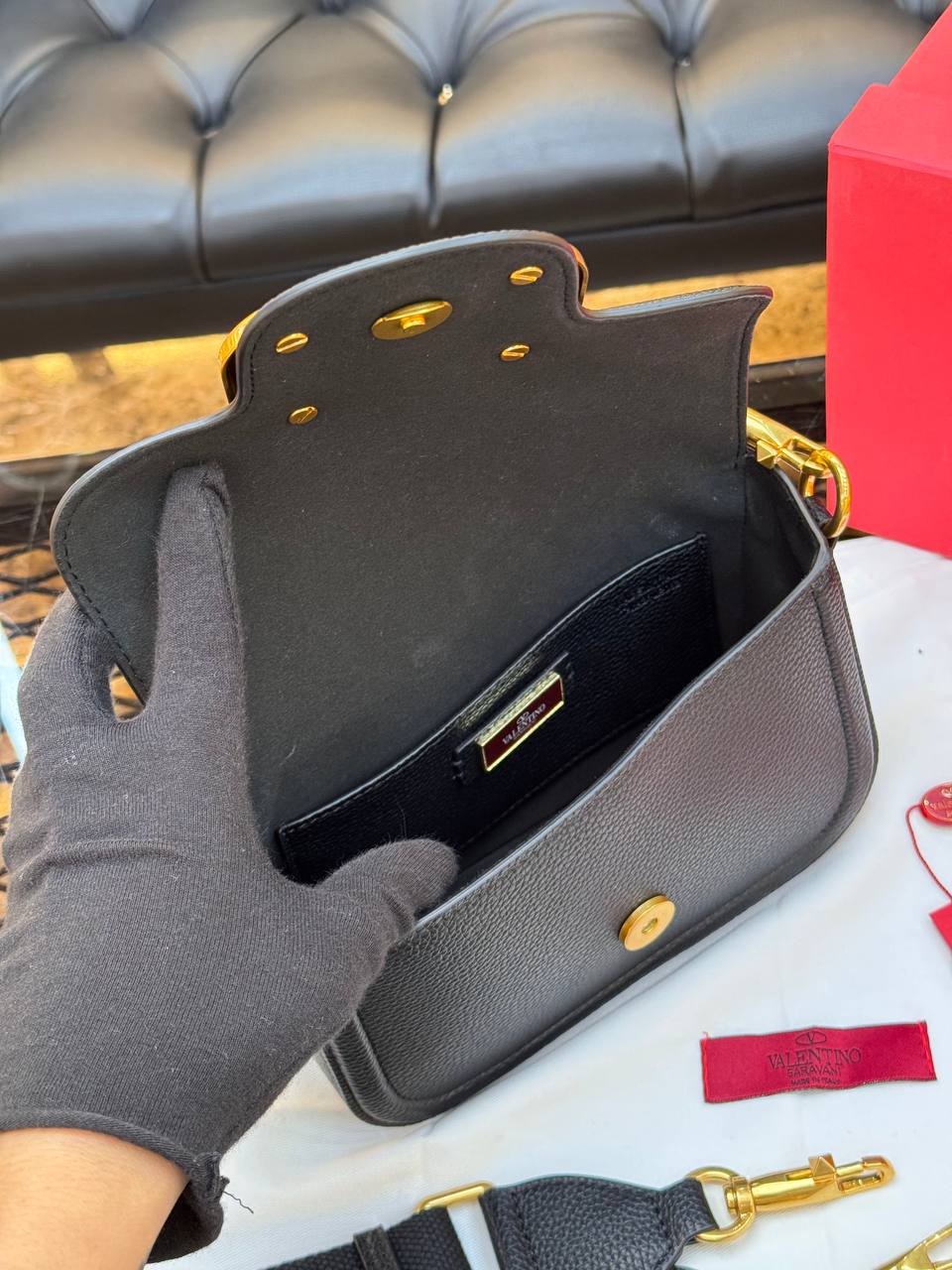 Valentino Garavani Alltime Shoulder Bag in Grainy Calfskin