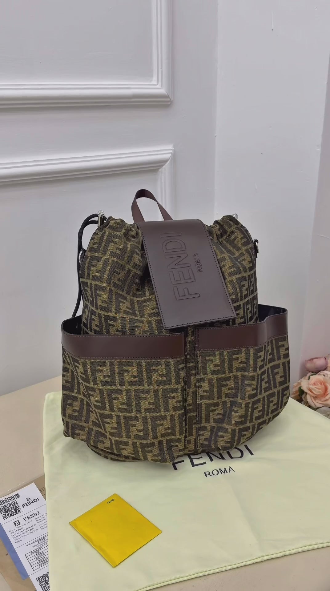 Fendi Strike Large FF Jacquard Backpack