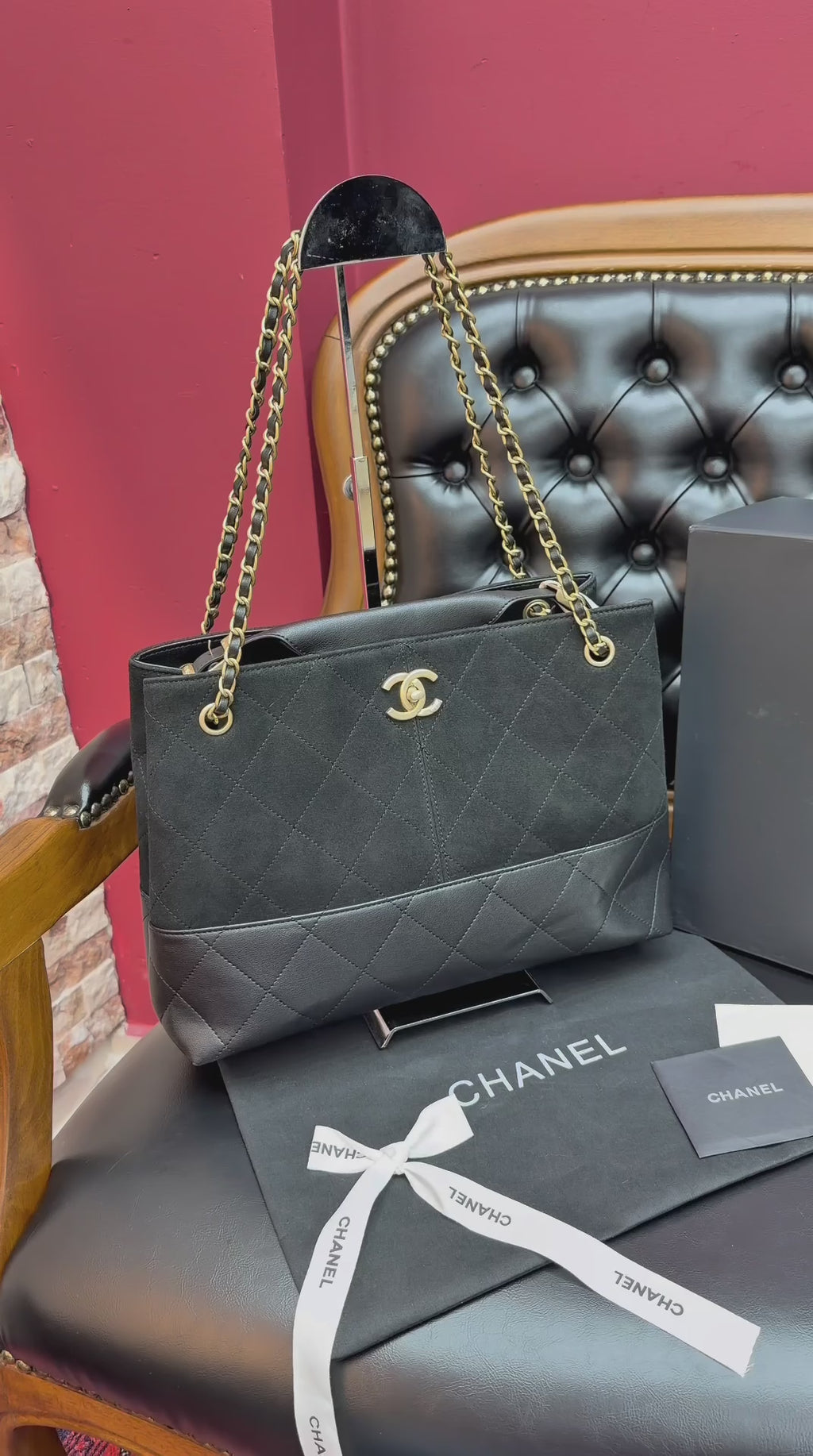 Chanel Métiers d'Art Suede & Leather Shopping Bag