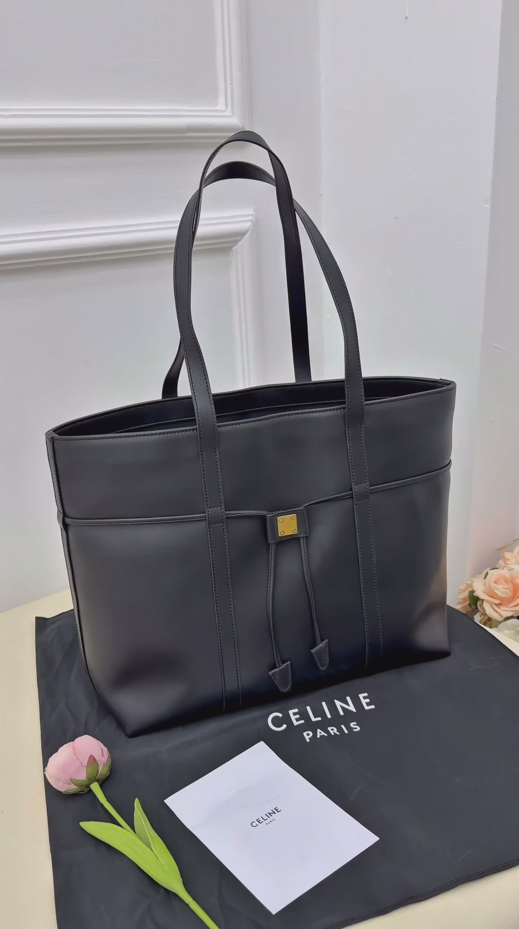 Celine Cabas Drawstring Tote Bag