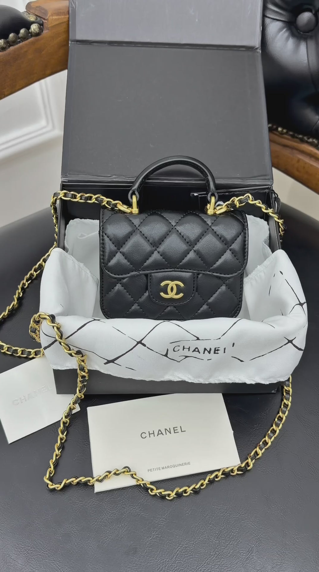 Chanel Classic Top Handle Flap Coin Purse with
