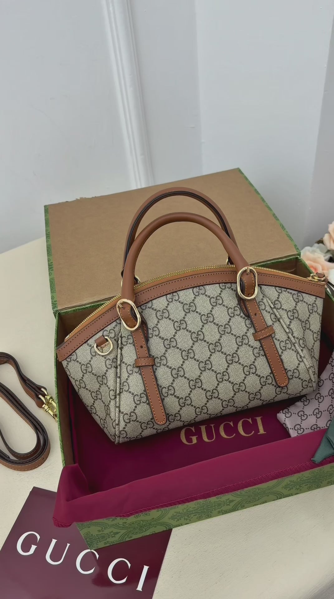 Gucci GG Emblem Top Handle Bag