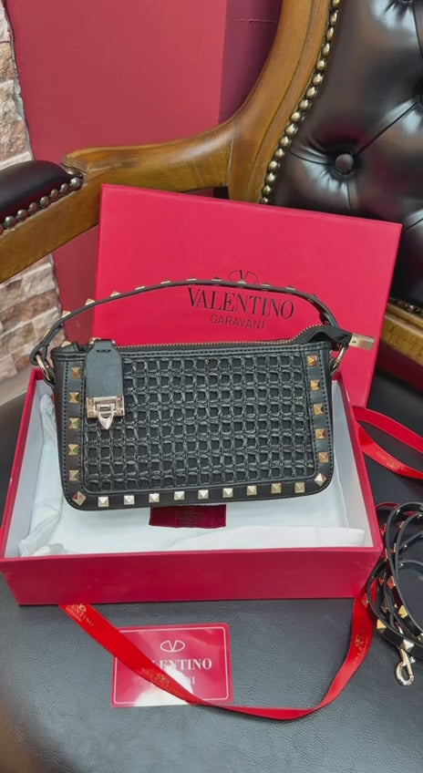 Valentino Garavani Rockstud Basket Shoulder Bag